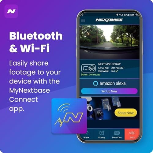 Nextbase 1440p HD Wi-Fi Dash Cam 522GW with Alexa… 5