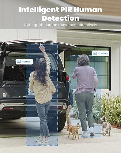 Solar Security Cameras Wireless Outdoor - Battery Power Cameras for Home Security Wifi Cameras Outside Surveillance Camera PTZ 360° Camera System with Floodlight Color Night Vision Motion Sensor Alarm 5