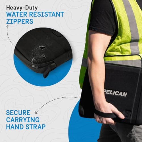 Pelican Ranger Series - Laptop Bag/Sleeve - 16 Inch, Black [Elastic Carrying Handle] [Secure Zip Lock] Water Resistant & Heavy Duty Laptop Case for MacBook Pro 16 / Air, iPad Pro, HP, Dell, Lenovo 8