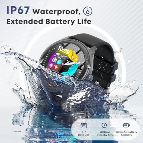 DIVOAZBVO Smart Watches for Women Men, 1.39" HD IPS Touchscreen Smartwatch with 120 Sports Modes, Heart Rate/Sleep Monitor, IP67 Waterproof, Bluetooth Call & Music Control for iPhone/Android (Black) 5