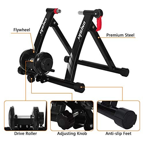 Unisky Bike Trainer Stand for Indoor Riding 6 Speed Stationary Bike Stand for Exercise Bicycle Resistance Trainers 6