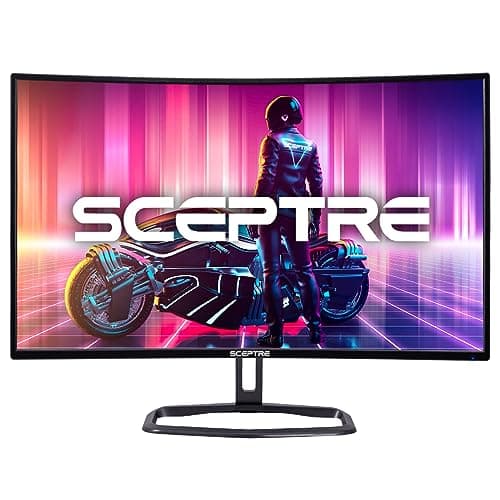 Sceptre Curved 32" FHD 1080p Gaming Monitor Up to 240Hz 1ms 99% sRGB AMD FreeSync Premium Build-in Speakers, HDMI x3 Displayport Machine Black (C325B-FWD240)