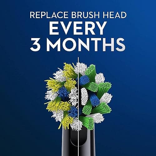 Oral-B Cross Action Replacement Brush Heads for an Oral-B Electric Toothbrush, Pack of 6, Black 6