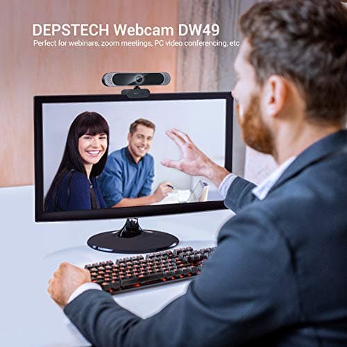 DEPSTECH 4K Webcam, DW49 HD 8MP Equipped with Sony Sensor Autofocus Webcam with Microphone, Privacy Cover, Plug Play USB Computer Web Camera for Pro Streaming/Online Teaching/Video Calling/Zoom/Skype 8