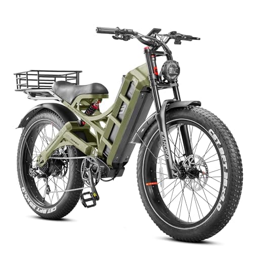 eAhora Adults Romeo Pro Electric Bike - 34MPH 1600W 48V 60AH 200Miles Long Range Ebike for Adults, 26" * 4.0 Fat Tire Fast Electric Mountain Bike Full Suspension Off-Road E-Bike