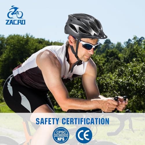 Zacro Adult Bike Helmet, Safety Certified Cycling Helmet for Men Women, Lightweight with Detachable Visor, Adjustable Dial Fit 54-62cm, for Road/Mountain/Commuting 7