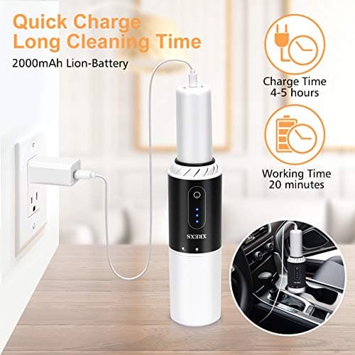 XREXS Handheld Vacuum Cordless, Portable Hand Held Car Vacuum Cleaner with High Power, Rechargeable Mini Vacuum for Home Office Pet Hair Cleaning, 8000Pa Strong Suction, Lightweight and Quick Charge 5
