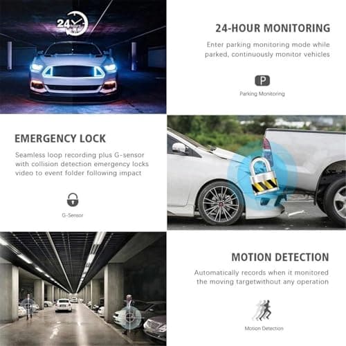 3 Lens Dash Cam Full HD 1080P Car DVR Blackbox Car Dash Camera with G-Sensor, Loop Recording and Motion Detection 7