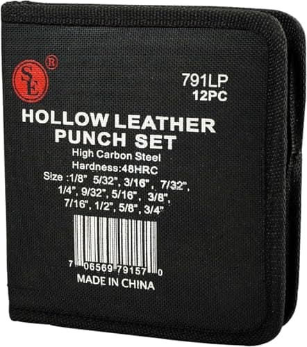 SE Heavy-Duty 12-Piece Hollow Leather Punch Set with Zipper Pouch - 791LP 8