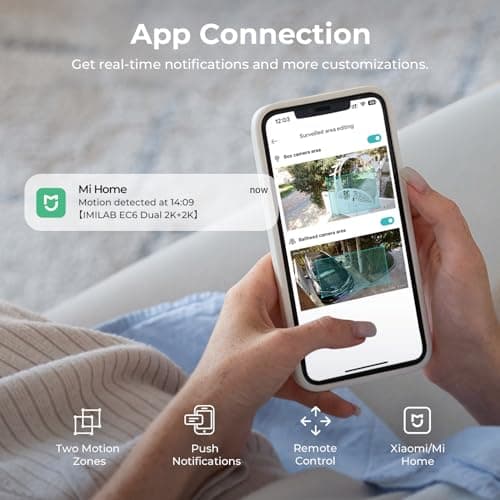 IMILAB EC6 Dual 2K Plug-in Outdoor Security Camera: Outdoor Camera for Home Security w/Motion Spotlight/Siren, Wired 360° Rotate Cam, Person Tracking, 24/7 Continuous Recording 4