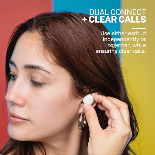 JLab Go Pop+ True Wireless Bluetooth Earbuds & Charging Case - Confetti, App Support, Dual Connect, IPX4 Sweat Resistance, Bluetooth 5 Connection, 3 EQ Sound Settings Signature, Balanced, Bass Boost 5