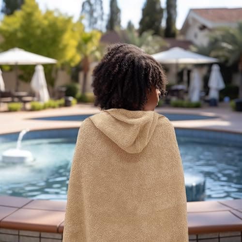 ORIGINAL KIDS Hooded Bath Towel Wrap - Ultra Soft 100% Cotton Terry Large Oversized Hooded Kids Towel - Toddler Big Kid Shower Pool Beach Towel - Absorbent Quick Dry Easy Care Gift - 30 x 54 - Linen 8