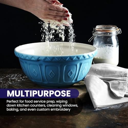 Linteum Textile Classic White Flour Sack Kitchen Dish Towels 100% Cotton, Tea Towels Absorbent and Long Lasting Material 6 Pack - 28x29 in 6