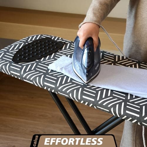 caius Ironing Board, Compact and Space Saver Full Size Ironing Board, Extra Wide Ironing Area with Extra Thick Heavy Duty Padded Cover, Stable Structure, Easy to Fold 5