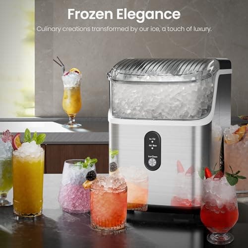 Kismile Nugget Ice Makers Countertop,Pebble Ice Maker Machine with Chewable Ice, 35lbs/Day,One-Click Operation,Self-Cleaning,Pellet Ice Maker Countertop for Home/Kitchen/Office 7