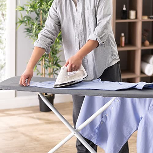 Full Size Ironing Board with Cover & Pad – Made in USA by Seymour Home Products Adjustable Steel T-Legs, 35" High Perforated Top for Steam Durable Iron Board for Home, Laundry Room (Grey) 7