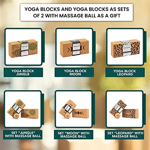 Yoga Hero Cork Yoga Block- Non Slip Cork Yoga Brick with Stylish Printed Design- Natural Cork Lightweight, Easy to Grip Cork Yoga Blocks (Moon) 7