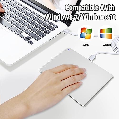 Ikaetri Trackpad Touchpad for PC, Wired Ultra Slim Trackpad, Sensitive TouchPads with No Latency, Accurate Responsive Trackpad with Multi-Touch Gestures, for Windows 7/10/11 Laptop Desktop- Silver 5