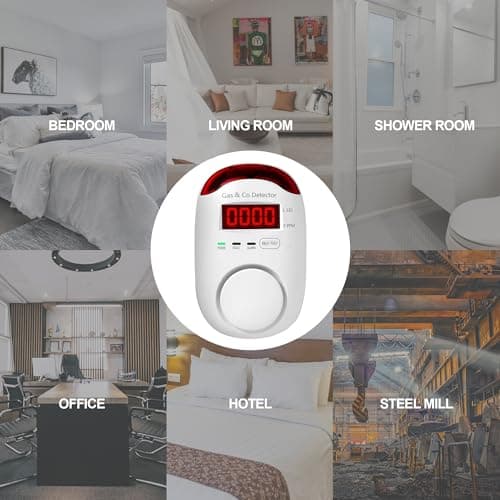 Combination Gas & Carbon Monoxide Detectors Plug in,Hembisen 2-in-1 Natural Gas Detector & Carbon Monoxide Alarm, CO Detector Alarm & Propane, Explosive Gas Detector for Home,RV,Easy to Install 5