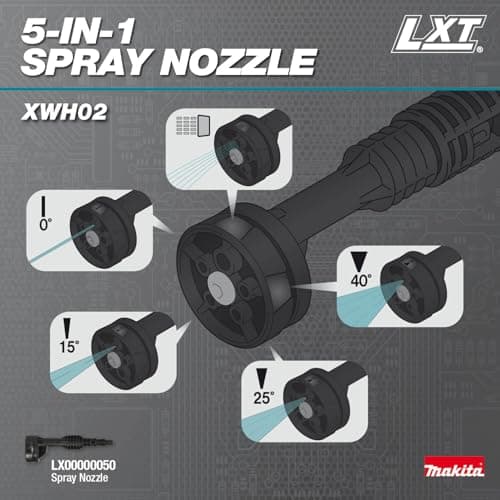 Makita XWH02Z 18V LXT® Cordless 320 PSI 0.7 GPM Power Cleaner, Tool Only 8