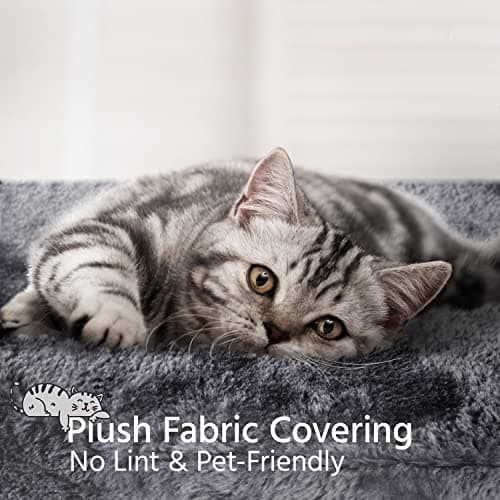 Yaheetech 79in Multi-Level Cat Trees Indoor Cat Tower with Sisal-Covered Scratching Posts, Plush Perches and Condo for Kittens, Cats and Pets - Dark Gray and White 9