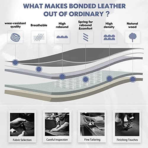 COLAMY High Back Executive Office Chair - Padded Leather Ergonomic Computer Desk Chair with Inflatable Lumbar Support & Flip-Up Arms, Adjustable Tilt Lock Swivel Task Chair for Home Office, Black 7