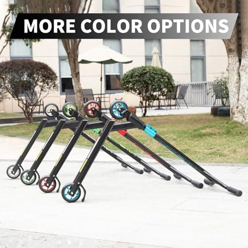 MEE GOO Pro Freestyle Stunt Scooter Trick Scooter Lightweight Alloy Deck with Aluminum Alloy Wheel Frame Bearing Up to 220 LB for Intermediate and Beginner Skate Park ABEC-10 Bearings (Black) 7