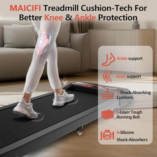 Under Desk Treadmill, Walking Treadmill Pad, 2.5 HP 265 Lbs Low Noise Walking Pad Incline LED Display with Remote Control Walking Jogging Running Machine, Treadmills for Home and Office 5