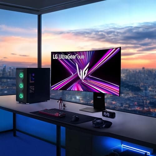 LG 45GX950A-B 45-inch Ultragear 5K2K WUHD (5120 x 2160) OLED Curved Gaming Monitor, Dual-Mode, 165Hz, 0.03ms, NVIDIA G-Sync, AMD FreeSync Premium Pro, HDR True Black 400, USB Type-C 90W, DP2.1 20