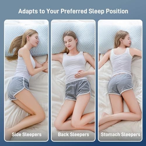 Alkyonos Shredded Memory Foam Cooling Medium Soft Bamboo Viscose Pillows King Set of 2, Adjustable Hypoallergenic Hotel Quality Pillows for Back, Stomach and Side Sleeper, Oeko-TEX Certified 5