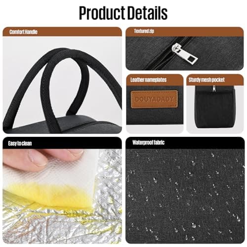 douyadady Lunch Bag Women/Men Lunch Box Women/Men (black) 5