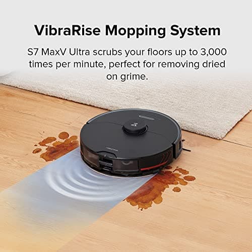 roborock S7 MaxV Ultra Robot Vacuum and Mop, Auto Mop Washing, Self-Emptying, Self-Refilling, ReactiveAI 2.0 Obstacle Avoidance, 5100Pa Suction, App Control, Works with Alexa(RockDock Ultra Series) 5