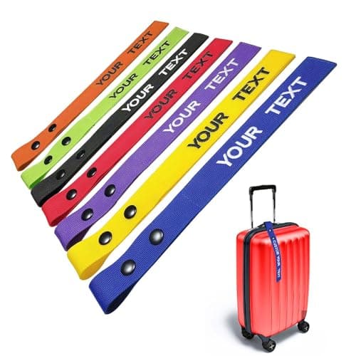 Personalized Luggage Tags, Customized Name ID Suitcase Tag Labels for Travel Suitcase, Personalized Embroidery Baggage Tags to Quickly Spot Suitcases,Travel Bag,Hiking Bag (Polyester)