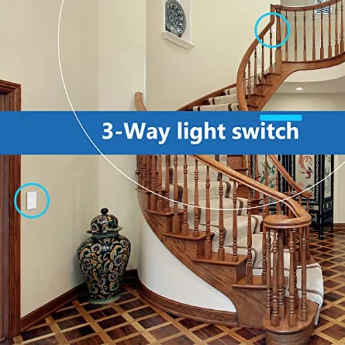 LIDER Minimalist Design Matte Finish Lighted Decorator Switch with Screwless Wall Plate, Frameless Paddle Light Switch with Locator Light, 3-Way, Grounding Screw, 15A 125V, UL Listed, White 6