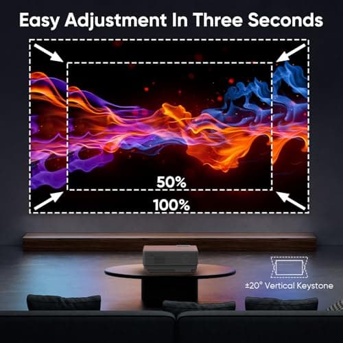 Projector with WiFi and Bluetooth, Upgrade Outdoor Projector, Mini Movie Projector Supports 1080P Synchronize Smartphone Screen by WiFi/USB Cable for Home Entertainment (WiFi) 5