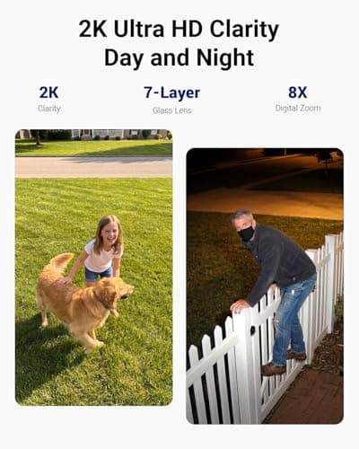 ANSQUE Security Cameras Wireless Outdoor Home System, 4 Camera Kit, No Subscription Fees, Solar Powered, Local Storage, 365-Day Battery Life, 360°PTZ Surveillance, Auto Tracking, 2K Color Night Vision 6