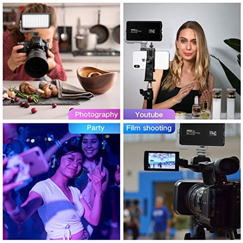 IVISII G2 Pocket RGB Camera Light,Built-in 7200mAh Rechargeable Battery 360°Full Color Gamut 9 Light Effects,2600-10000K LED Video Light Panel with Aluminum Alloy Body, Adjustable Tripod Stand 6