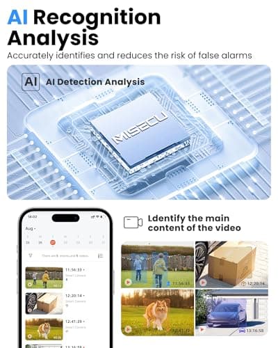 Outdoor Security Camera Wireless, 2K Battery Powered WiFi Cameras for Home Security with AI Motion Detection, Color Night Vision, Siren Alarm, 2-Way Talk, IP66 Waterproof, Cloud/SD Storage (4 Pack) 8