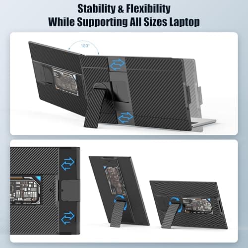 Laptop Screen Extender, 15.6" IPS FHD 1080P Laptop Monitor Extender, Portable Monitor for Laptops, TYPE-C Travel Dual Screen with Adjustable Kickstand, Plug and Play with Wins/Mac/Linux/Chrome/PS5 5