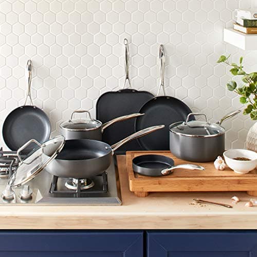 Amazon Basics Mini Sauce Pan With Lid, 1.9 Quarts, Hard-Anodized Non-Stick Aluminum, Gray 6