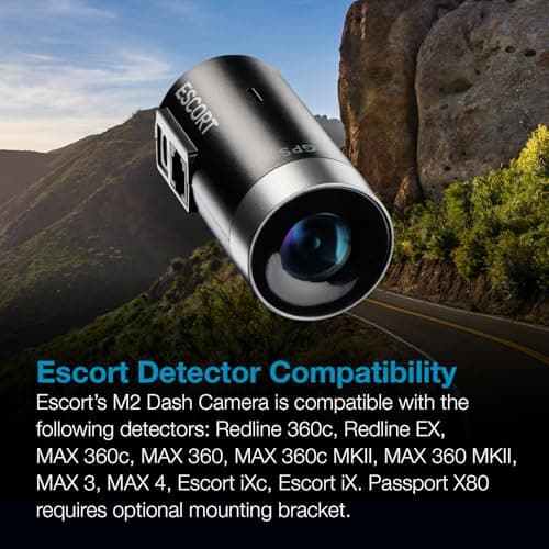 Escort M2 Radar-Mounted Smart Dash Cam , GPS, 16GB Micro SD Card & EZ Mag Mount - StickyCup Silicon Suction Cup (Black) for Escort Models IX, IXC, Max 360c, Redline EX, Max 3, and Max 360 5