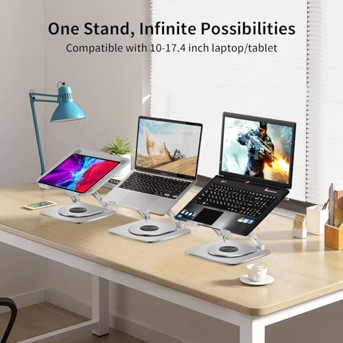 Alumuxx Adjustable Laptop Stand - 24 lbs Innovative Load Capacity - Fits 10-17.4" Laptops - Lifetime Laptop Stand Warranty - with Patented Stability & 720°Rotating Structure - Aviation-Grade Aluminum 6