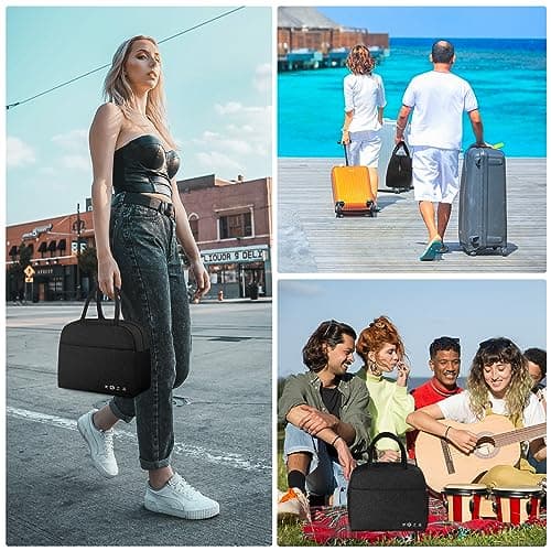 DALINDA Lunch Bag Lunch Box for Women Men Reusable Insulated Lunch Bags,Water-Resistant Cute Cooler Lunch Tote Bag, Large Capacity for Work Travel Picnic,Black 6