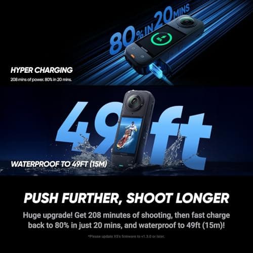Insta360 X5 Essentials Bundle - Waterproof 8K 360° Action Camera, Leading Low Light, Invisible Selfie Stick Effect, Rugged and Replaceable Lens, 3-Hour Battery, Built-in Wind Guard, Stabilization 7