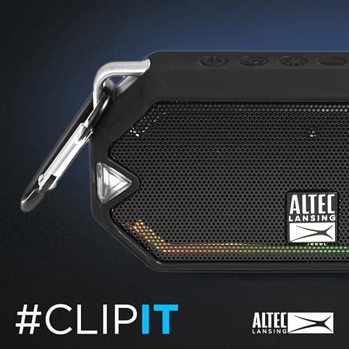 Altec Lansing - HydraMini Wireless Bluetooth Speaker, IP67 Waterproof USB C Rechargeable Battery with 6 Hours Playtime, Compact, Shockproof, Snowproof, Everything Proof (Black) 8