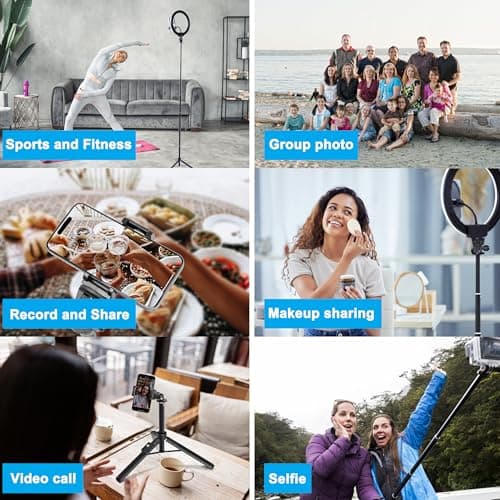 BZE 62 inches Extendable Selfie Stick Tripod with Wireless Remote & Phone Holder, Portable Aluminum Alloy 3 in 1 Stand for Group Photos, Vlogging & Travel Compatible with All Smartphones 7