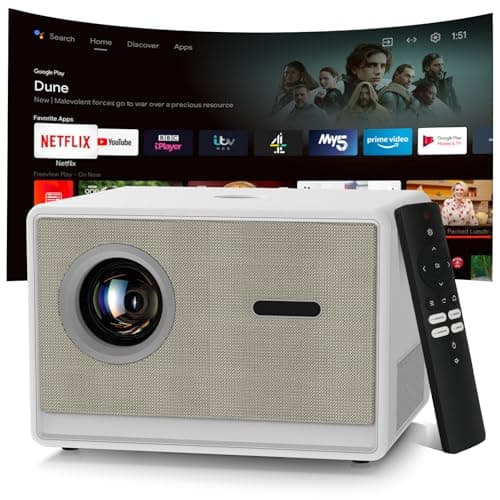 Projector with WiFi and Bluetooth｜3 Years Protection｜2000ANSI Native 1080P/4K Supported｜Short Throw Projecto for Home & Outdoor｜Built-in Apps