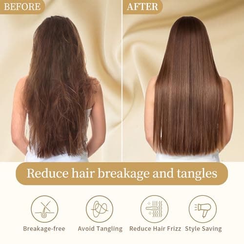 Mulberry Silk Pillowcase for Hair and Skin Standard Size 20"X 26" with Hidden Zipper, Softer Than Silk Pillow Cases Queen Smooth Cooling Pillow Covers for Sleeping(Champagne Gold,Standard,1Pcs) 5