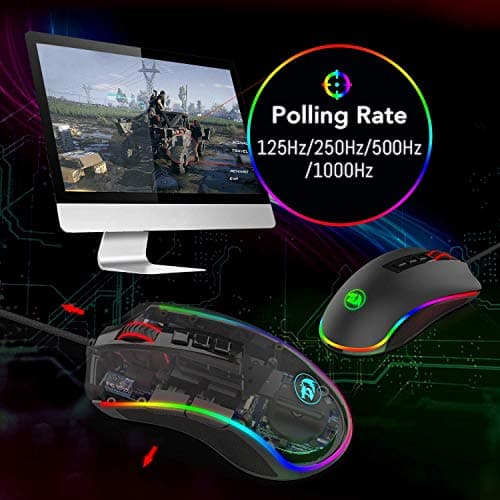 Redragon M711 Cobra Gaming Mouse with 16.8 Million RGB Color Backlit, 10,000 DPI Adjustable, Comfortable Grip, 7 Programmable Buttons 7