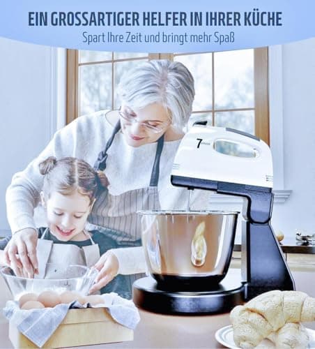 Stand Mixers, 7 Speeds With 3QT Stainless Steel Bowl, Stand and Hand Mixer with Dough Hook, Whisk, Mixing Beater for Baking, Cake, Cookie, Kneading (OJ2) 5
